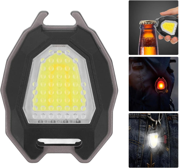 Portable Triangular Shaped Emergency Camping Flashlight With Lighter Lumens Rechargeable Waterproof Portable Led Light Camping Keychain 6lighting Modes With Strong Magnet 3 Color Lighting For Travel Camping Walking