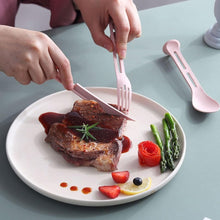 3 In 1 Reusable Spoon Knife Forks Tableware Spoon (3 Pcs, 2 Set)
