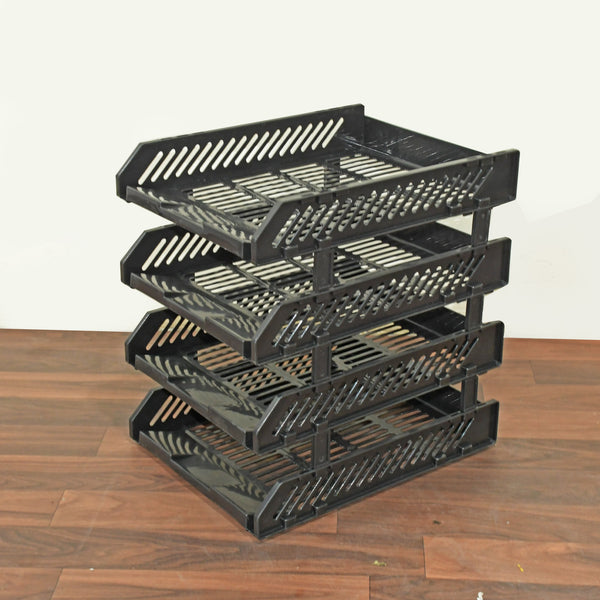 File Cabinets Storage Rack Magazine Newspaper Rack Filing Cabinet Four-layer File Rack Stacking Rack Desktop File Storage Rack Office Data File Rack Drawer Type Classification Cabinet Desktop File Holder Organizer For Office (4 Layer)