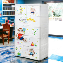 Kids Plastic Chest Of 6 Drawers Multi-purpose Storage Organizer wardrobe For Kids