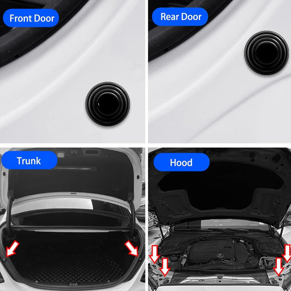 Rubber Car Door Shock Absorber Car Door Protection Sticker (16 Pcs)