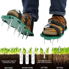 Lawn Aerator Sandals Garden Grass Aerator Spiked Sandals Green Studded Shoes For Yard Patio Garden Excavation