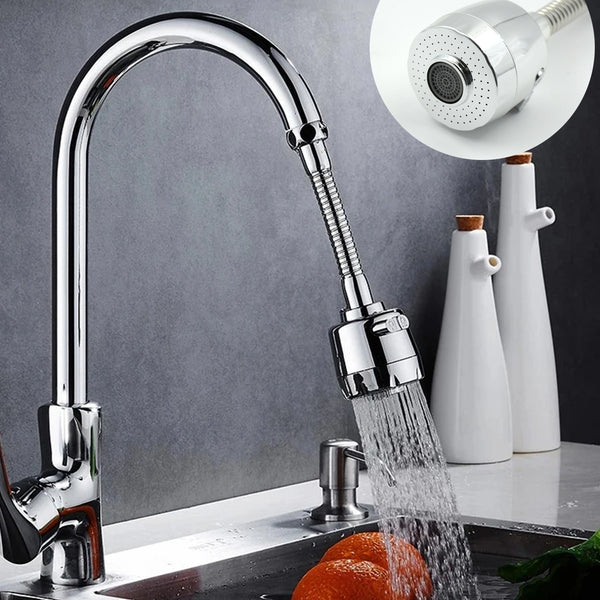 Plastic 360 Degree Rotating Water-saving Sprinkler Faucet Aerator for Easy Clean Sink Water Saving Extension Jet Stream Spray Setting Faucet Splash-proof Filter Extender Sprayer For Kitchen Bathroom (6 Inch)