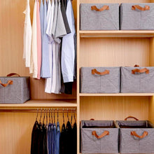 Foldable Storage Box With Lid And Handles Cotton And Linen Storage Bins And Baskets Organizer For Nursery Closet Bedroom Home (45 Cm)