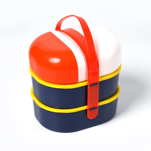 Lunch Box Capsule Shape Strap-on Lunch Box With Water Bottle And Handle