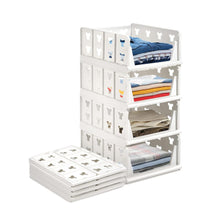 4 Layer Stackable Multifunctional Storage for Clothes Foldable Drawer Shelf Basket Utility Cart Rack Storage Organizer Cart For Kitchen Pantry Closet Bedroom Bathroom Laundry (4 Layer 1 Pc)
