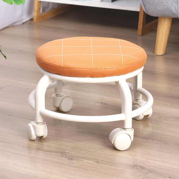 Roller Seat Stool Low Height Rolling Stool Multifunctional Small Household Movable Mini Stool Pulley Wheel Stool For Garage Home Library (1 Pc)
