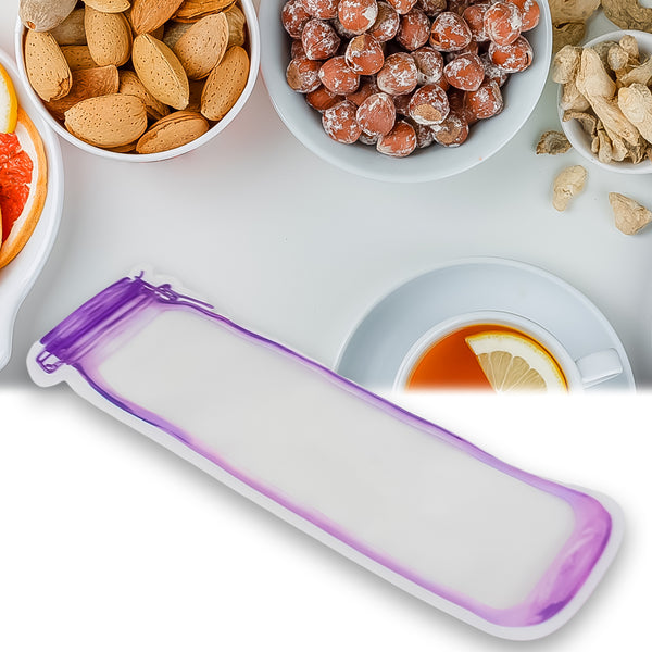 Food Storage Bag Bottles Shape Ziplock Bags Reusable (2 Pc,  500 Ml)