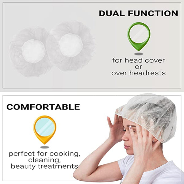 Disposable Shower Caps For Women Larger Thicker Waterproof And Individually Wrapped Plastic Elastic Hair Bath Caps For Hotel And Spa Hair Salon Home Use Portable Travel (Pack Of 12)