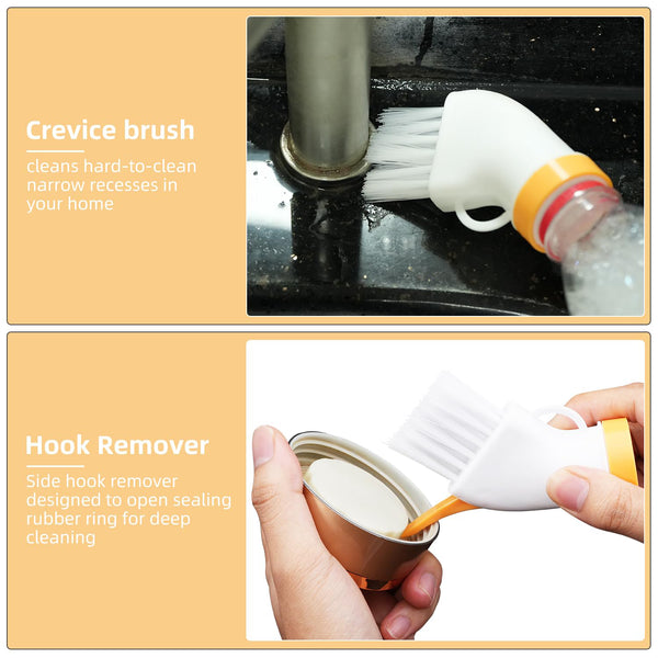 Multipurpose Bottle-attachable Cleaning Brush For Kitchen And Bathroom (2 Pc)