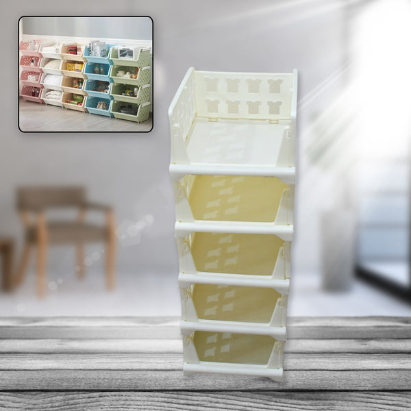 5 Layer Stackable Multifunctional Storage for Clothes Foldable Drawer Shelf Basket Utility Cart Rack Storage Organizer Cart For Kitchen Pantry Closet Bedroom Bathroom Laundry (5 Layer 1 Pc)