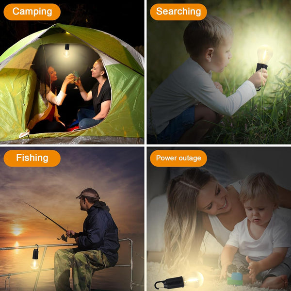 Rechargeable Camping Lights For Tents Led Camping Tent Lantern 3 Lighting Modes Tent Lamp Portable Emergency Camping Lights With Clip Hook For Camping Hiking Fishing Backpacking (1 Pc)