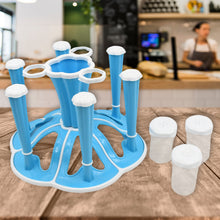 Miracle Plastic Glass Stand  Tumbler Holder  Glass Holder For Kitchen  Dining Table 6 Glasses Stand With 3 Pepper Salt
