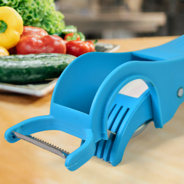 2 In 1 Vegetable Fruit Multi Cutter 5 Blade Vegetable Cutter With Peeler (1 Pc, Multicolor)