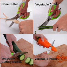 Multi-purpose Kitchen Shears With Magnetic Holder Stainless Steel Red Multifunction Heavy Duty And Kitchen Scissors