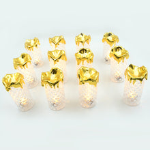 Gold Flameless Candles Led Light Flameless And Smokeless Decorative Candles Led Tea Light Candle Perfect For Gifting Home Diwaliwedding Christmas Crystal Candle Lights Table Decorations (12 Pc Moq)