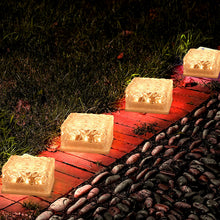 Solar Ice Cube Shaped Garden Light Ice Cube Shaped Garden Warm Light Outdoor Solar Garden Decorative Lights For Walkway Pathway Backyard Christmas Decoration Parties