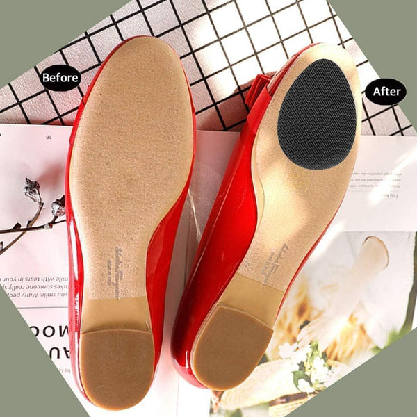 Non-slip Shoe Pads Rubber Shoe Sole Protector Pads Self-adhesive Shoe Grips Pads Stickers Non Skid For Ladies Shoes High Heels Boots (4 pc)