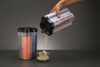 Plastic Lock Food Storage 4 Section Container Jar For Grocery Fridge Container.