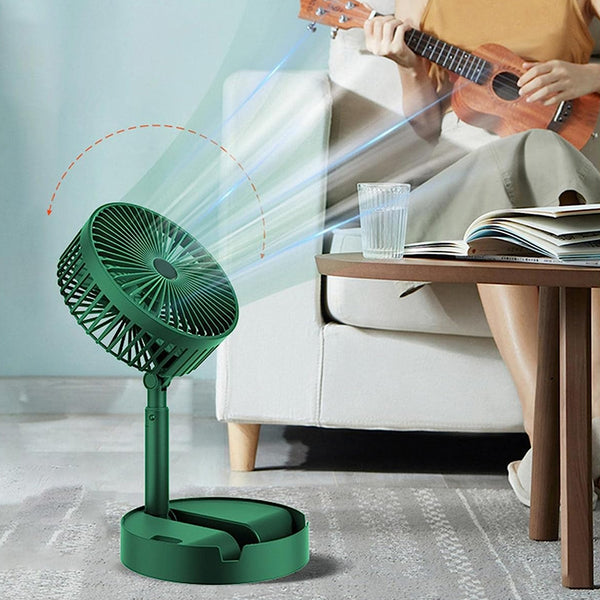 Telescopic Electric Desktop Fan Height Adjustable Foldable  Portable For Travel carry Silent Table Top Personal Fan For Bedside Office Table (Battery Not Include)