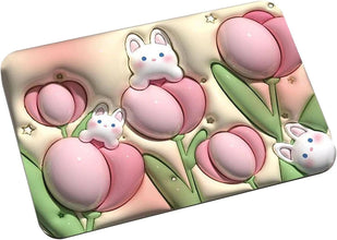 Stone Bath Mat Non Slip Anti Mould 3d Absorbent Bath Mats For Bathroom Stone Bath Mat Quick Dry Shower Mat (60x39cm)
