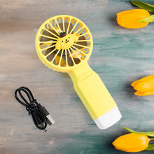 Cute Cartoon Handheld Fan With Led Light (1 Pc)