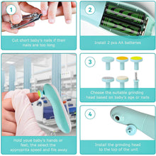 Baby Nail Trimmer Clippers  6 Grinding Head (Multi Color 1 Pc Battery Not Included)